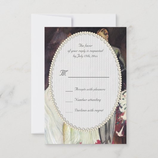 Elegant Edwardian Wedding Rsvp (Achterkant)