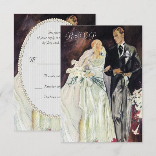 Elegant Edwardian Wedding Rsvp (Voorkant / Achterkant)