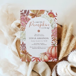 Elegant een beetje pompoen herfst bladeren Baby sh Kaart
