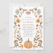 Elegant een beetje pompoen herfst bladeren Baby sh Kaart (Voorkant)
