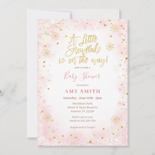 Elegant Een beetje sneeuwvlok is onderweg Kaart (Voorkant)