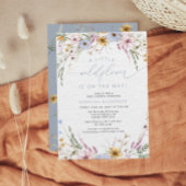 Elegant een beetje wilde bloem Baby shower Kaart