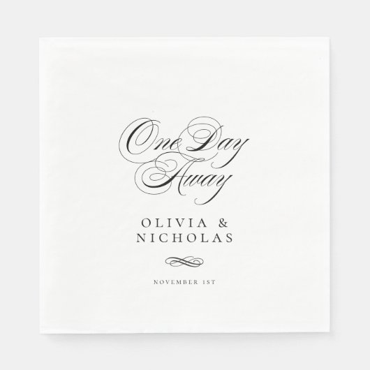 Elegant een dag weg bruiloft repetitie diner servet (Voorkant)