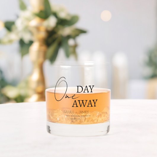 Elegant een dag weg repetitie diner bruiloft whisky glas (Insitu (Huwelijk))