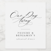 Elegant een dag weg repetitie diner gepersonalisee wijn etiket (Enkel label)