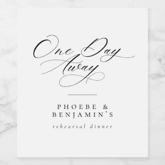 Elegant een dag weg repetitie diner gepersonalisee wijn etiket (Enkel label)