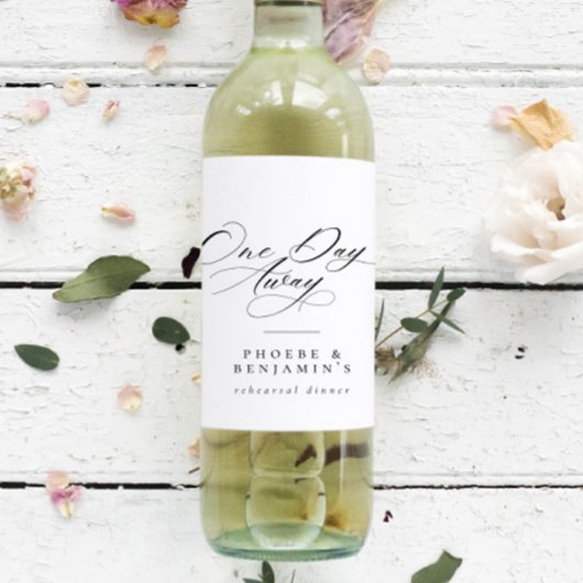 Elegant een dag weg repetitie diner gepersonalisee wijn etiket