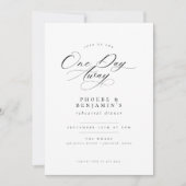 Elegant een dag weg repetitie diner uitnodiging (Voorkant)