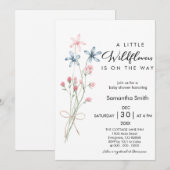 Elegant een kleine wilde bloem meisje Baby shower Kaart (Voorkant / Achterkant)