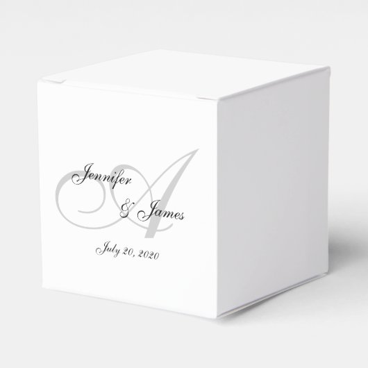 Elegant Een Monogram Bruiloft Favor Dozen Bedankdoosjes (Voorkant Zijde)