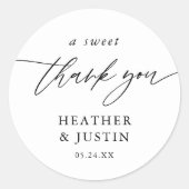 Elegant Een Zoete Dank Je Wel Trouwcadeau Ronde Sticker (Voorkant)
