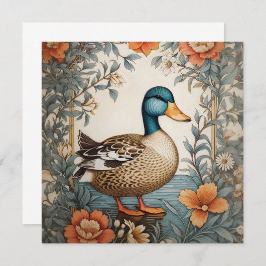 Elegant  eend bloemenontwerp (Voorkant / Achterkant)