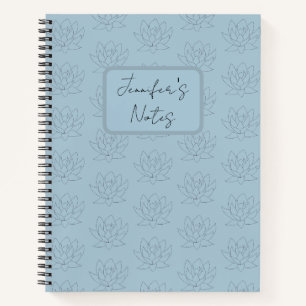 Elegant Eend Ei Blauw Eenvoudige Bloemlotus Notitieboek