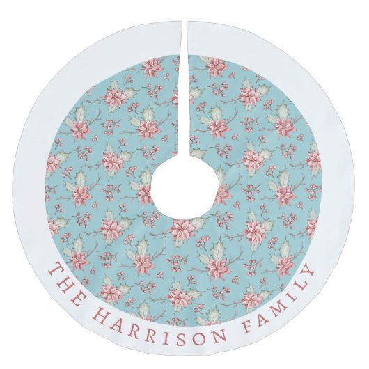 Elegant Eend Ei Blauw Holly Kerstmis Kerstboom Rok (Voorkant)