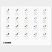 Elegant Eenden Baby Shower Bedankt Script Chic Vierkante Sticker (Vel)