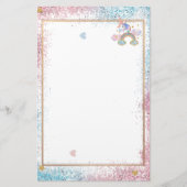 Elegant eenhoorn glitter briefpapier (Voorkant)