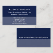 Elegant eenvoud Corporate Blue Clean Lines Visitekaartje (Voorkant / Achterkant)
