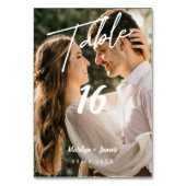 Elegant eenvoud: Moderne minimale fotobruiloft Kaart (Voorkant)