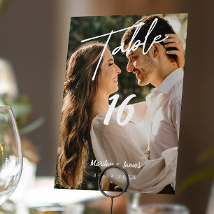 Elegant eenvoud: Moderne minimale fotobruiloft Kaart