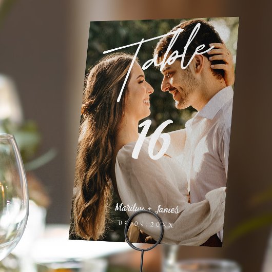 Elegant eenvoud: Moderne minimale fotobruiloft Kaart