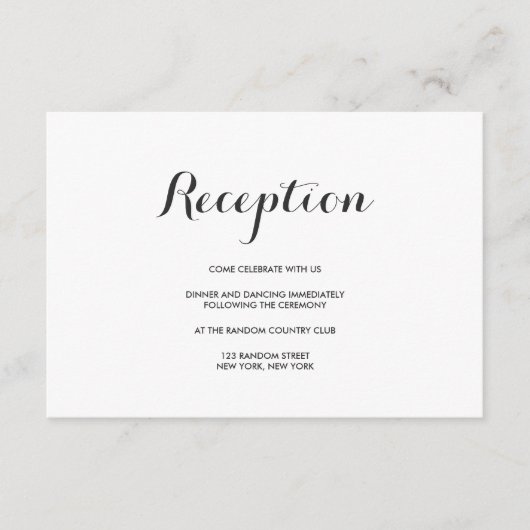 Elegant Eenvoud | Moderne Tafelnummerkaart voor Tr Informatiekaartje (Voorkant)