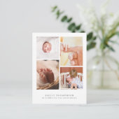 Elegant eenvoudig 4 foto Baby shower Dank u Briefkaart (Staand voorkant)