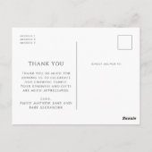 Elegant eenvoudig 4 foto Baby shower Dank u Briefkaart (Achterkant)