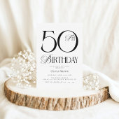 Elegant eenvoudig 50e verjaardagsfeest kaart