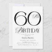Elegant eenvoudig 60e verjaardagsfeest kaart (Voorkant)