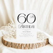 Elegant eenvoudig 60e verjaardagsfeest kaart