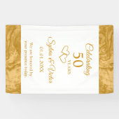 Elegant Eenvoudig Aangepast Goud 50e Jubileum Part Spandoek (Horizontaal)
