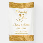 Elegant Eenvoudig Aangepast Goud 50e Jubileum Part Spandoek (Verticaal)
