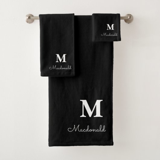 Elegant Eenvoudig Aangepast Monogram Bad Handdoek (Insitu)