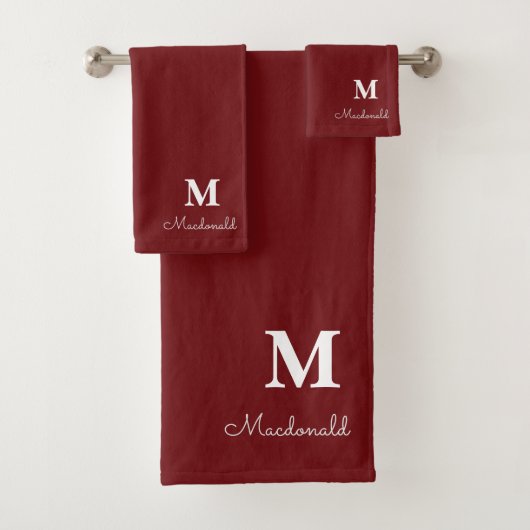 Elegant Eenvoudig Aangepast Monogram Bad Handdoek (Insitu)