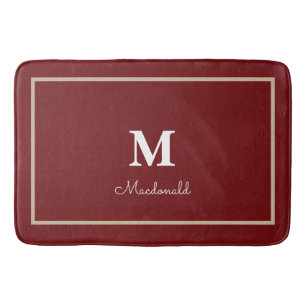 Elegant Eenvoudig Aangepast Monogram Badmat