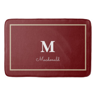 Elegant Eenvoudig Aangepast Monogram Badmat
