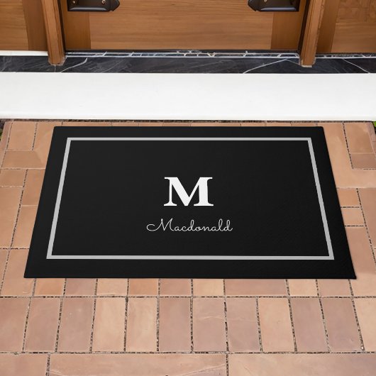 Elegant Eenvoudig Aangepast Monogram Deurmat