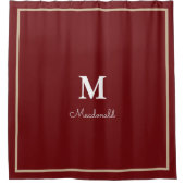 Elegant Eenvoudig Aangepast Monogram Douchegordijn (Voorkant)
