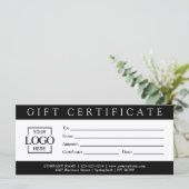 Elegant Eenvoudig Aangepast Zakelijk Cadeaubon (Staand voorkant)
