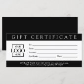 Elegant Eenvoudig Aangepast Zakelijk Cadeaubon (Voorkant / Achterkant)