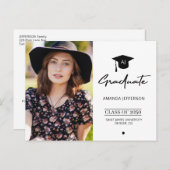 Elegant eenvoudig afstudeerder foto afstuderen briefkaart (Voorkant / Achterkant)