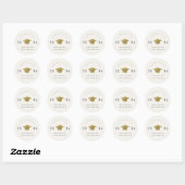 Elegant, eenvoudig Afstuderen Gold Foil met minima Ronde Sticker (Vel)