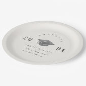 Elegant, eenvoudig Afstuderen, zilverfolie Papieren Bordje (Gekanteld)