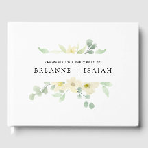 Elegant Eenvoudig Aquarel Groenelementen Gastboek