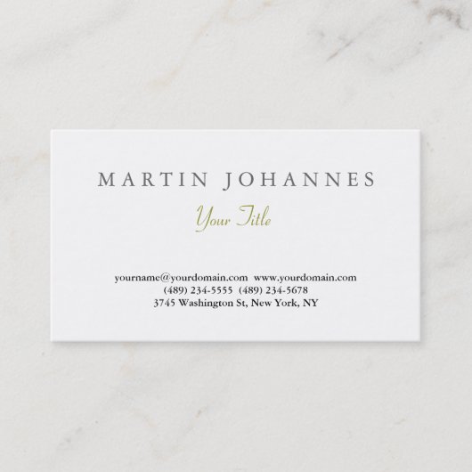 Elegant eenvoudig artistiek Visitekaartje (Voorkant)