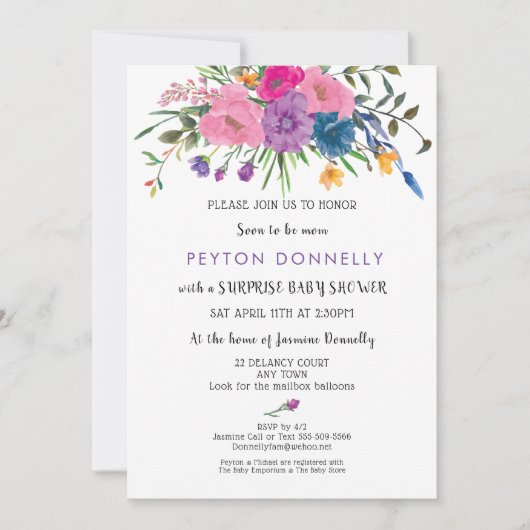 Elegant eenvoudig  Baby shower Kaart (Voorkant)