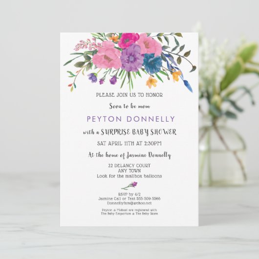 Elegant eenvoudig Baby shower Kaart (Staand voorkant)