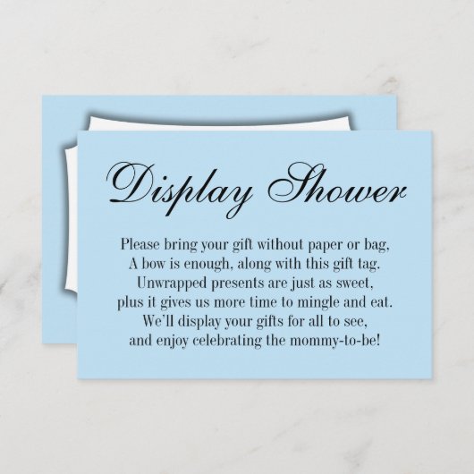 Elegant, eenvoudig Baby shower zonder omloop, baby Informatiekaartje (Voorkant / Achterkant)