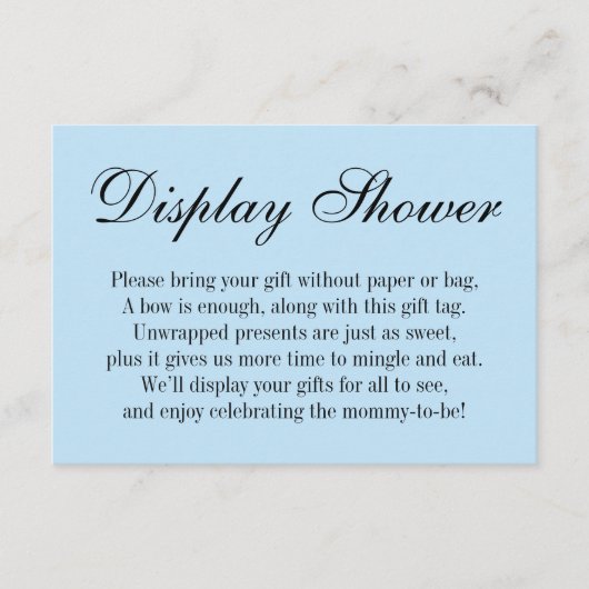 Elegant, eenvoudig Baby shower zonder omloop, baby Informatiekaartje (Voorkant)