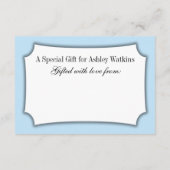 Elegant, eenvoudig Baby shower zonder omloop, baby Informatiekaartje (Achterkant)